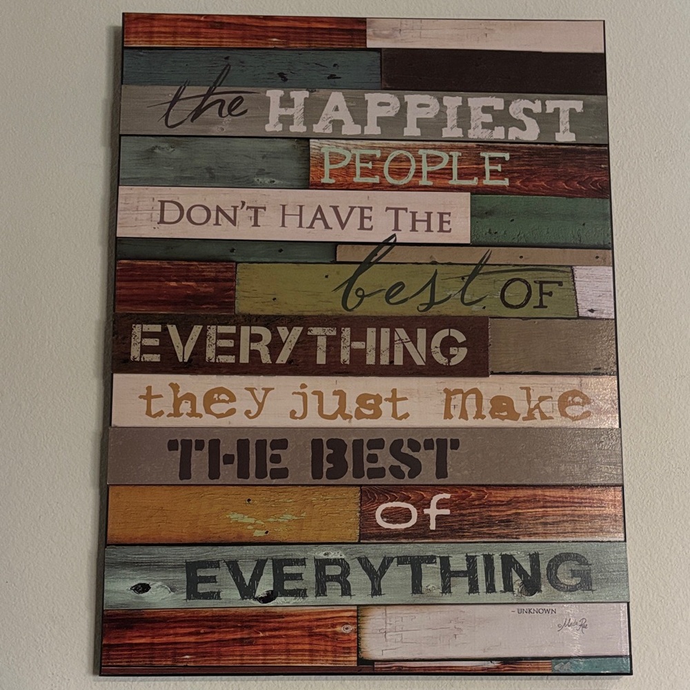 Inspirational Multicolor Wooden Wall Art Decor